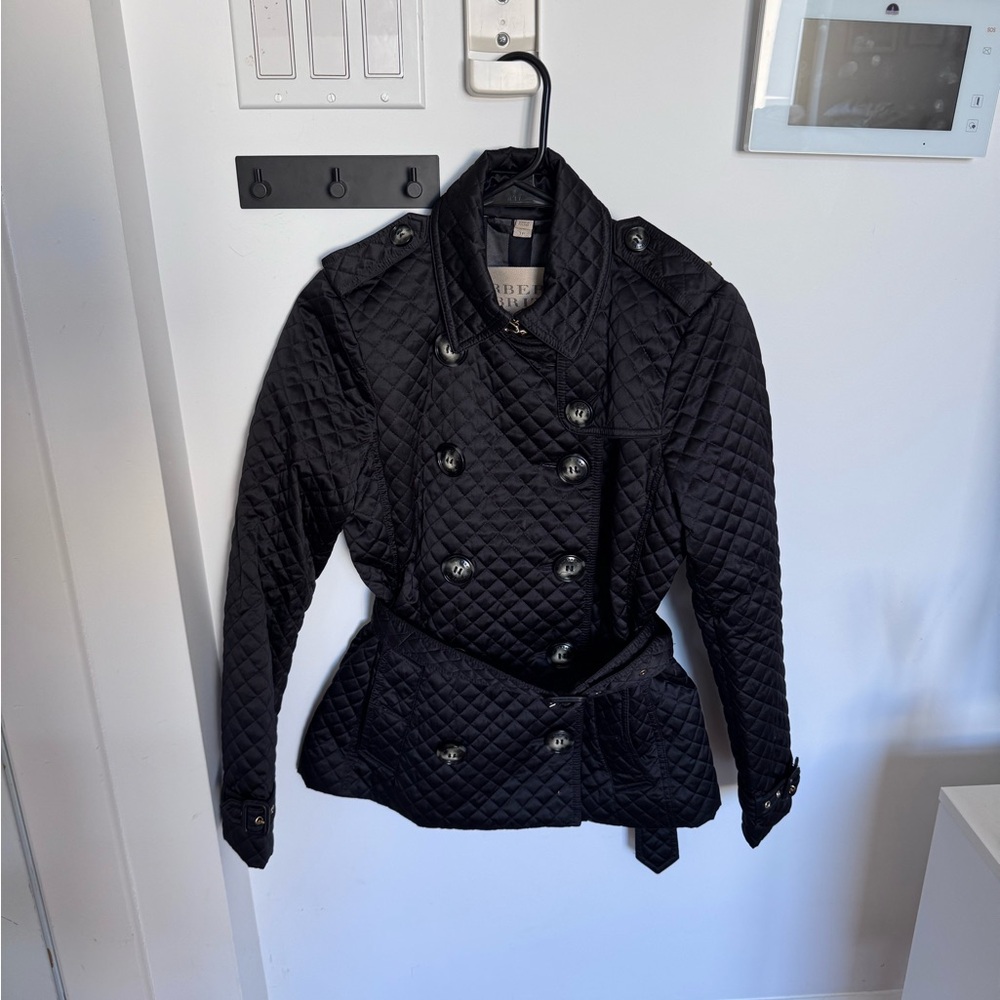 Burberry Black Quilted Trench Coat